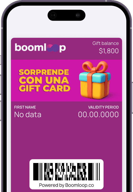 Tarjeta de gift card digital